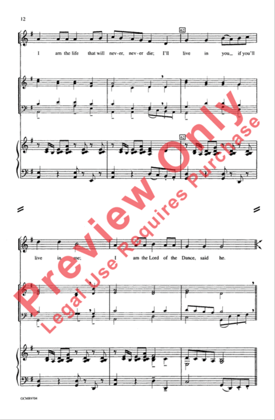 Concertato on Lord of the Dance 4-Part scores gallery preview page 12