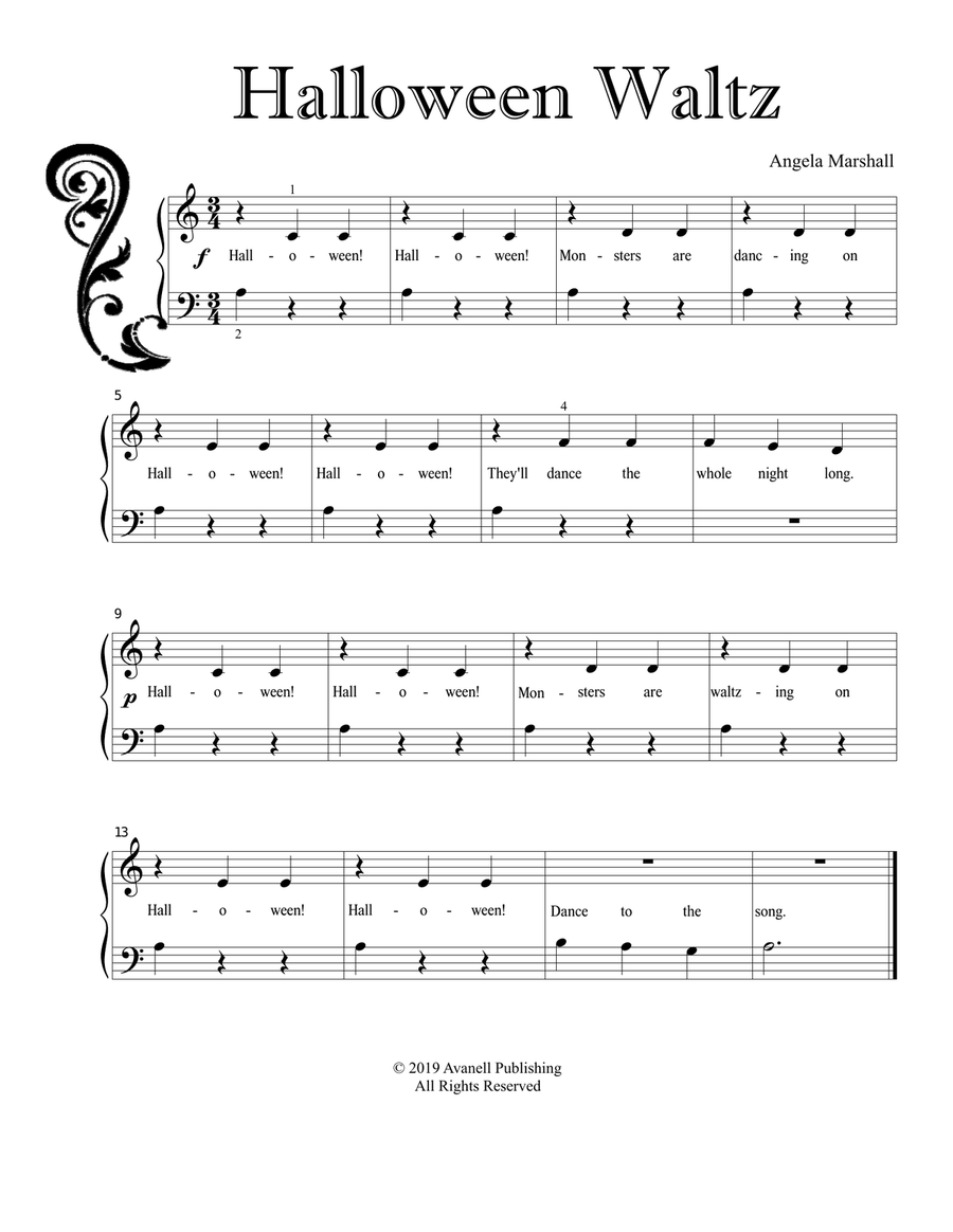 Halloween Waltz (Early Elementary Piano Solo) Piano Method scores gallery preview page 1