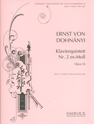 Book cover for Piano Quintet No. 2, Op. 26