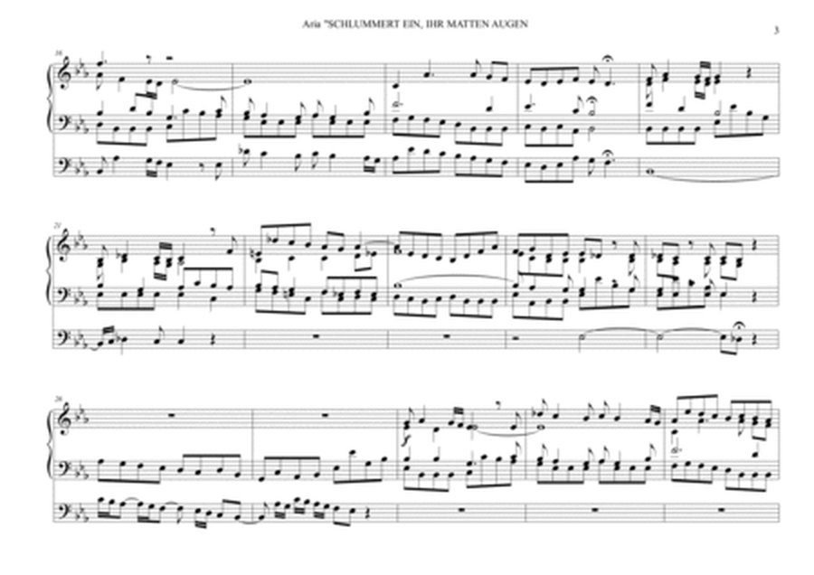 SCHLUMMERT EIN, IHR MATTEN AUGEN - BWV 82 - Arr. for Organ 3 staff image number null