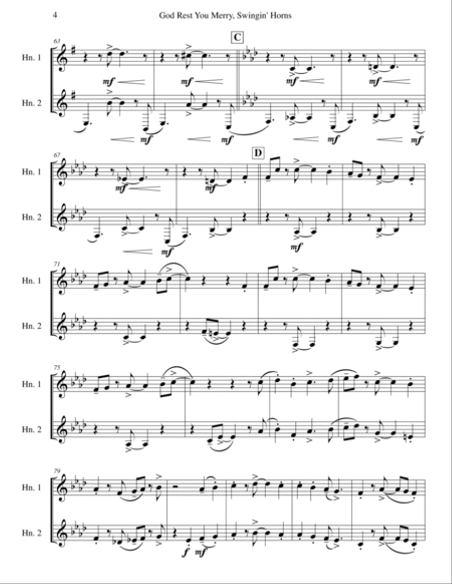 God Rest You Merry, Gentlemen Brass Duet scores gallery preview page 4