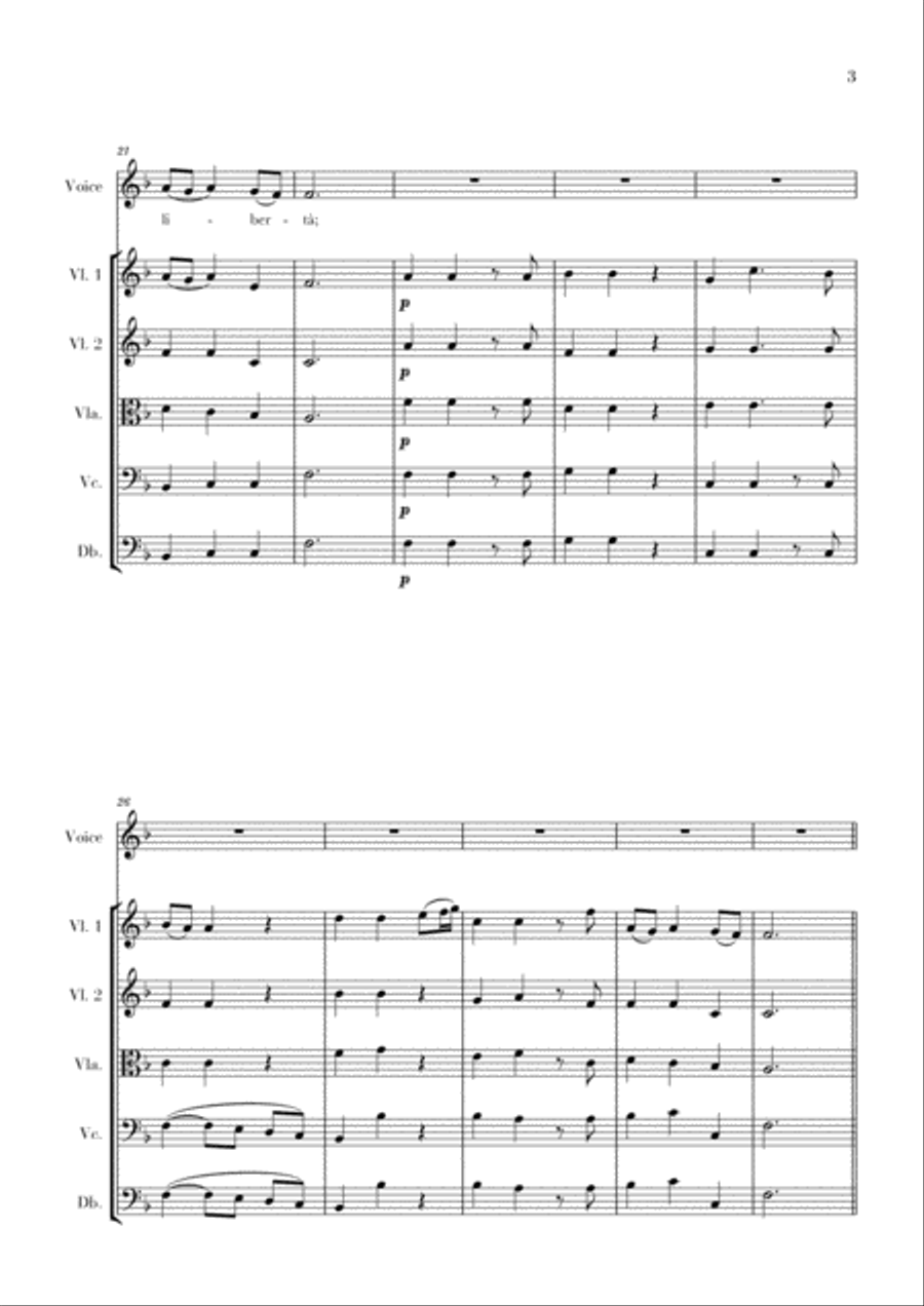 Haendel - Lascia ch’io pianga (for Soprano and String Quintet) String Quartet scores gallery preview page 3