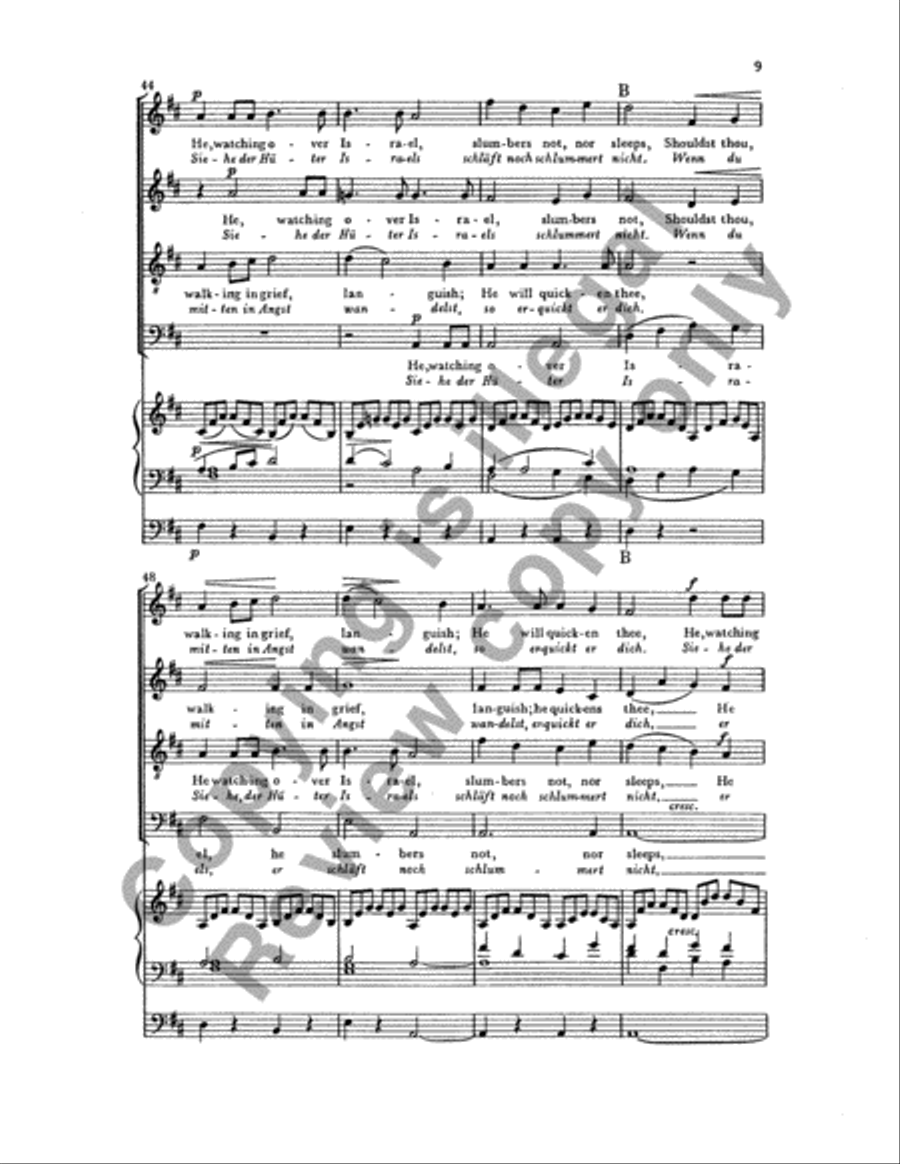 Elijah: He Watching over Israel (Siehe der Hueter Israels) 4-Part scores gallery preview page 18