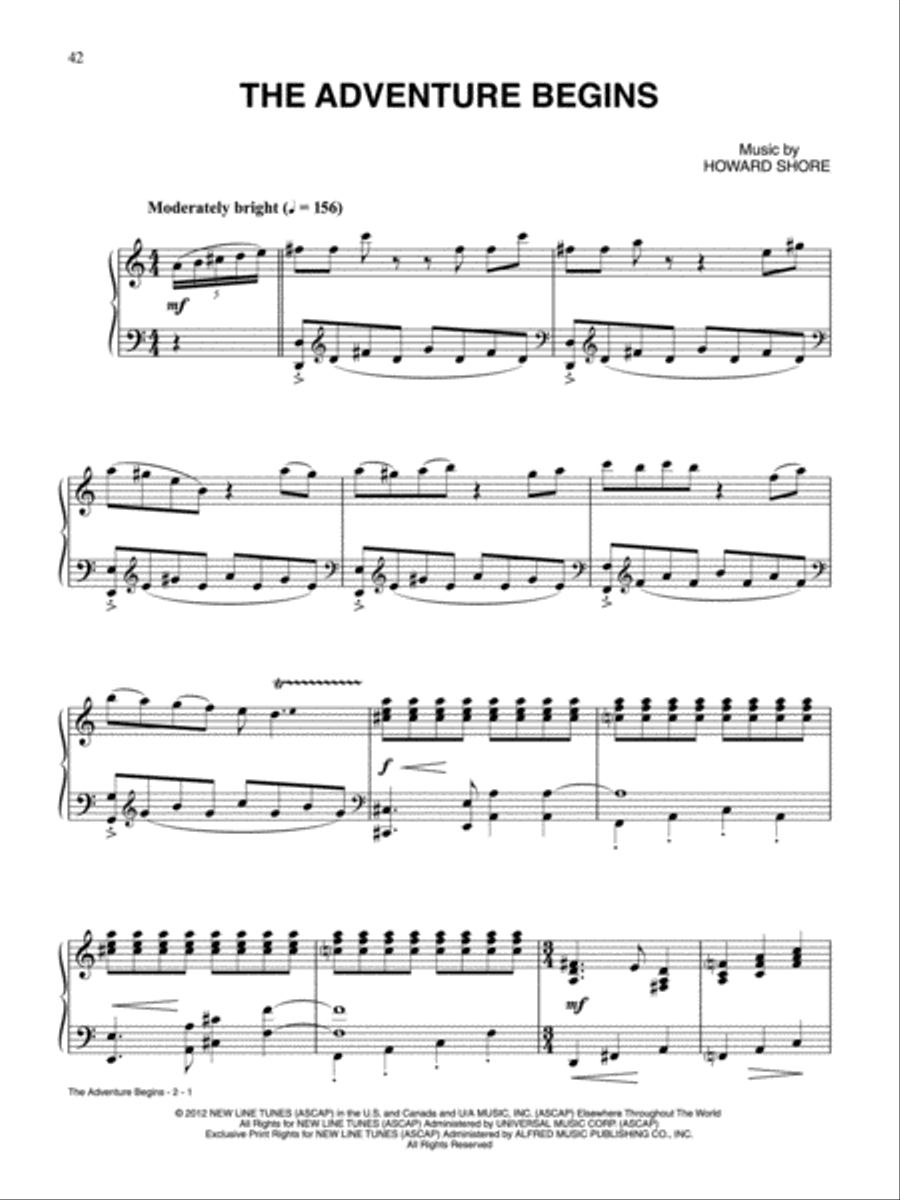 The Adventure Begins Piano, Vocal scores gallery preview page 1
