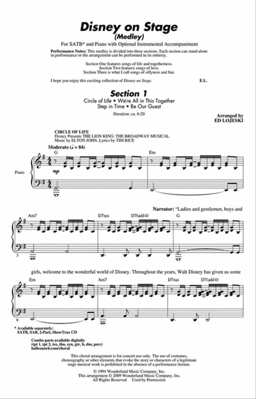 Disney on Stage Disney on Stage Show Choir scores gallery preview page 2