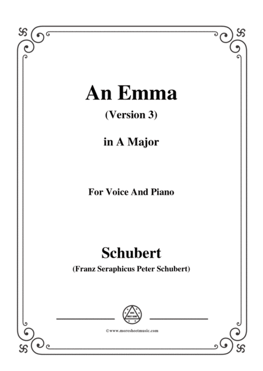 Schubert-An Emma(3rd ver. published as Op.58 No.2),D.113,in A Major,for Voice&Pno image number null