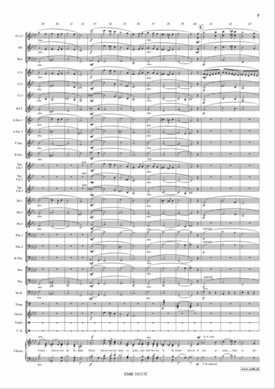 Greensleeves Greensleeves 4-Part scores gallery preview page 6