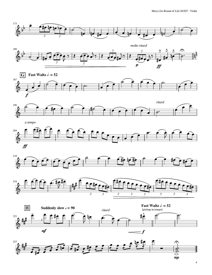 Merry-go-round Of Life String Duet scores gallery preview page 5