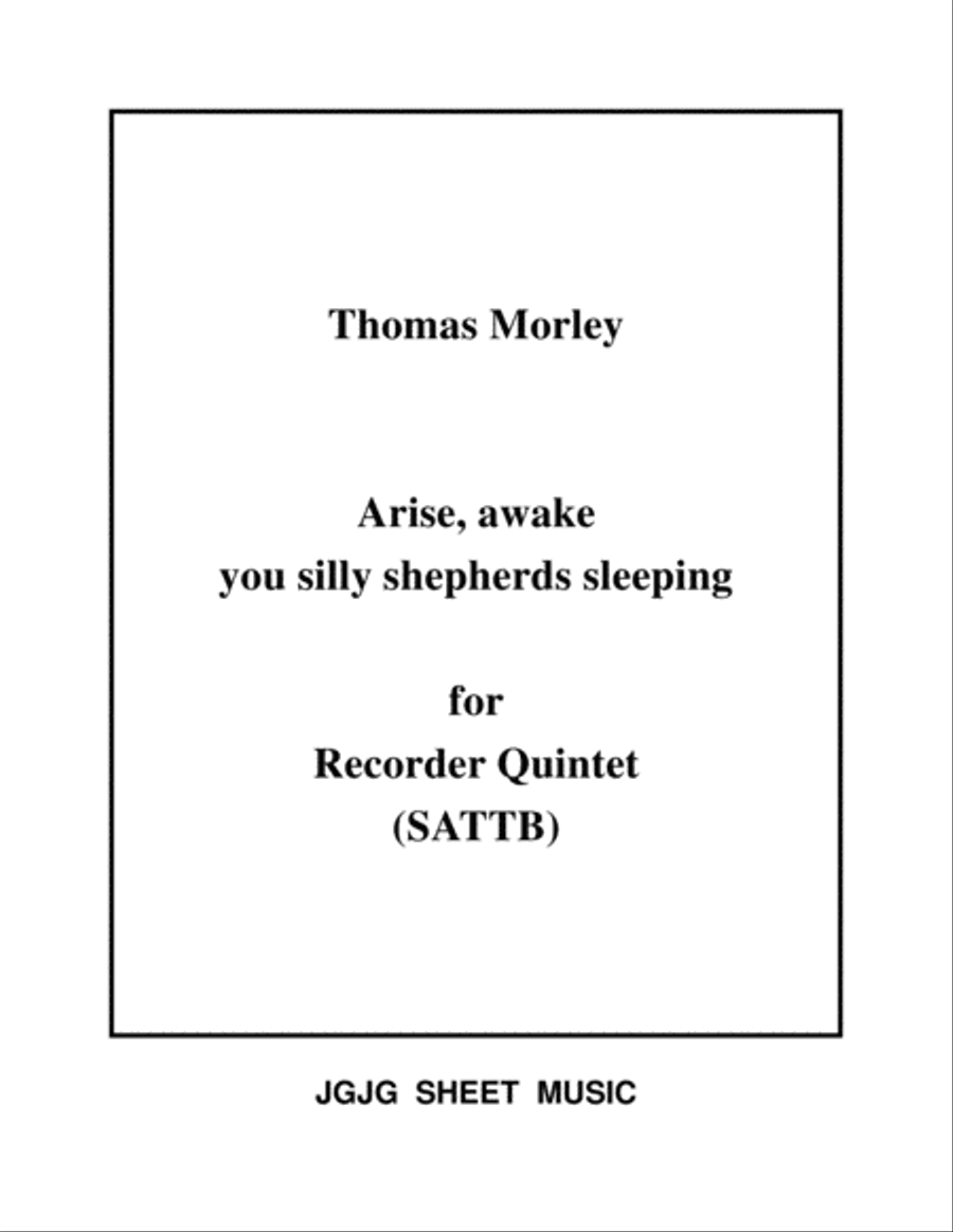 Arise, Awake for Recorder Quintet Recorder scores gallery preview page 1