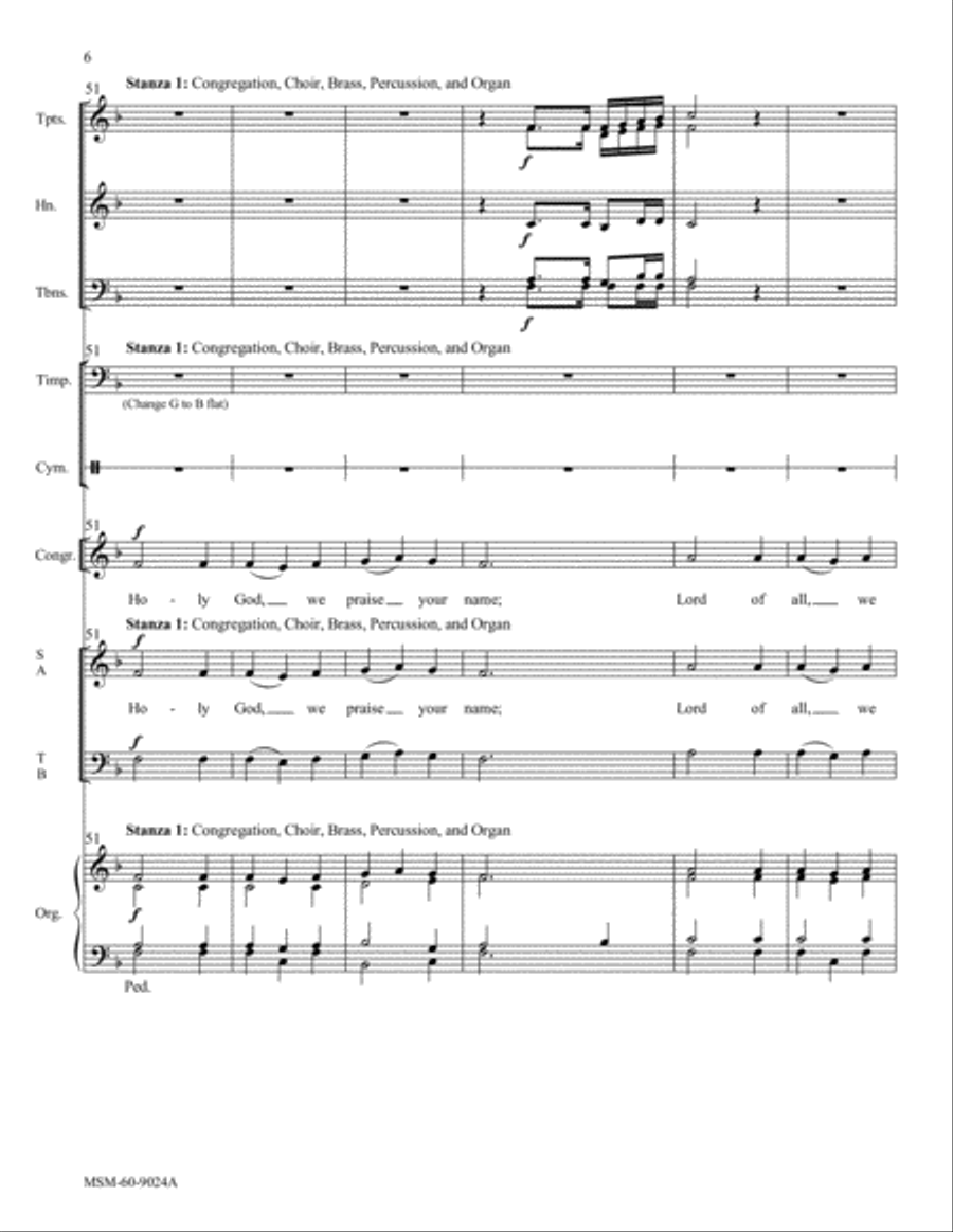 Holy God, We Praise Your Name Choir scores gallery preview page 6