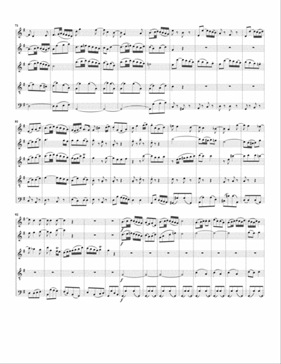 Aria: Schlaf mein Liebster from Weihnachtsoratorium (Christmas oratorio) BWV 248 (arrangement for 5 Small Ensemble scores gallery preview page 3
