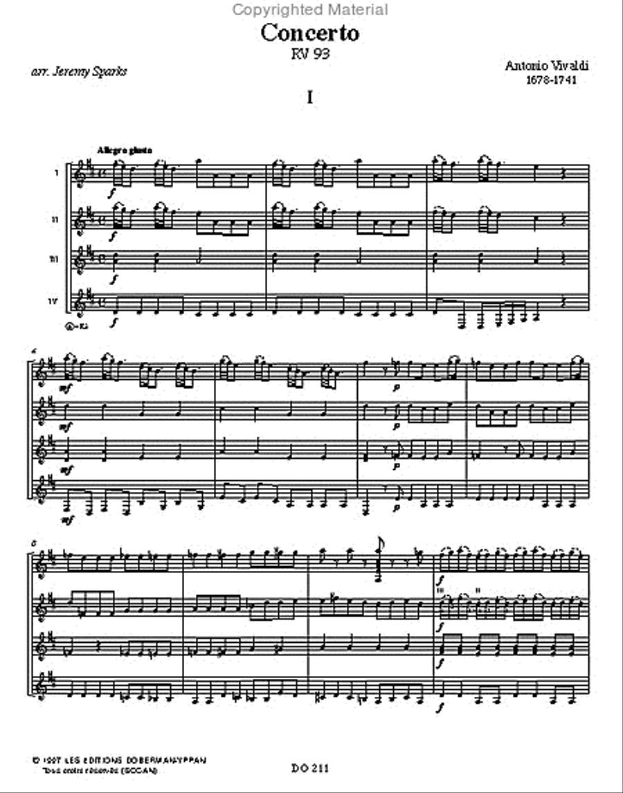 Concerto in D Concerto in D Guitar Ensemble scores gallery preview page 2