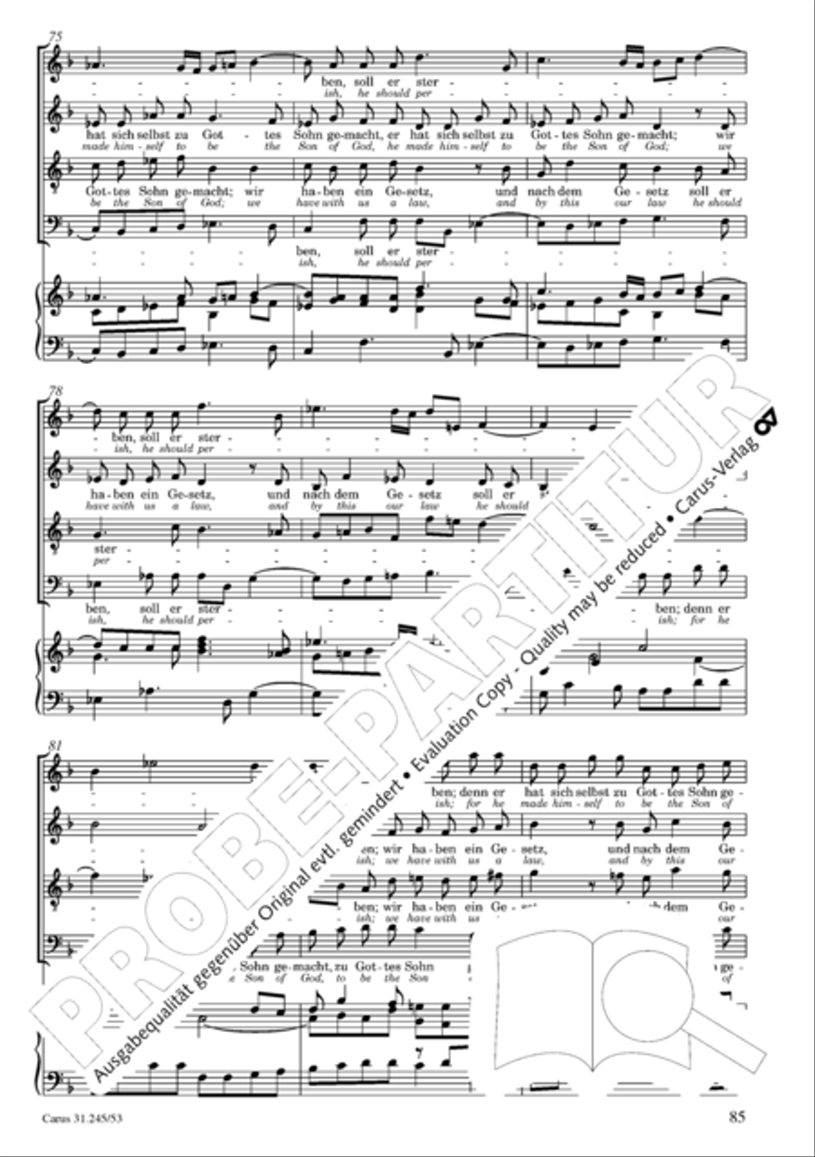 St. John Passion (Johannes-Passion) 4-Part scores gallery preview page 86