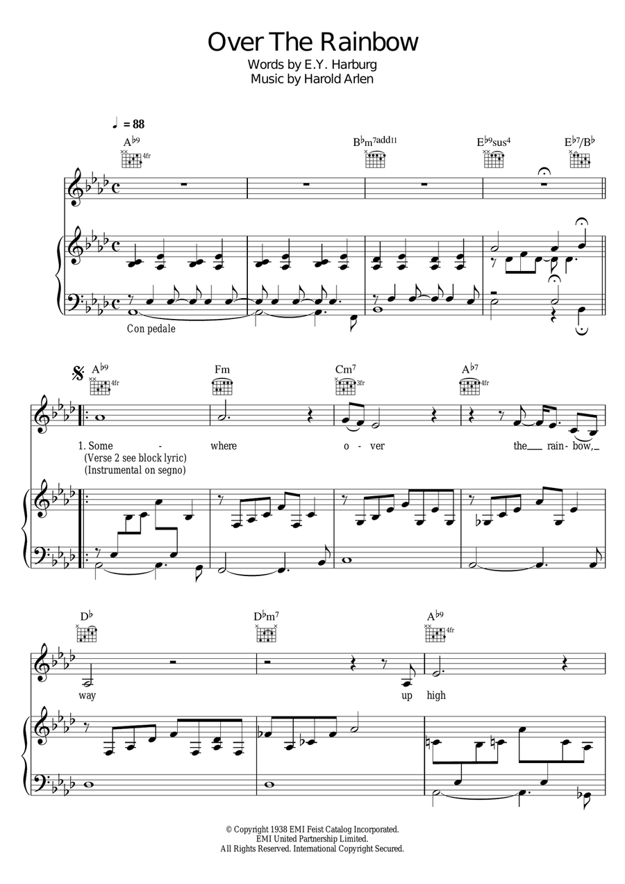 Over The Rainbow Guitar scores gallery preview page 1