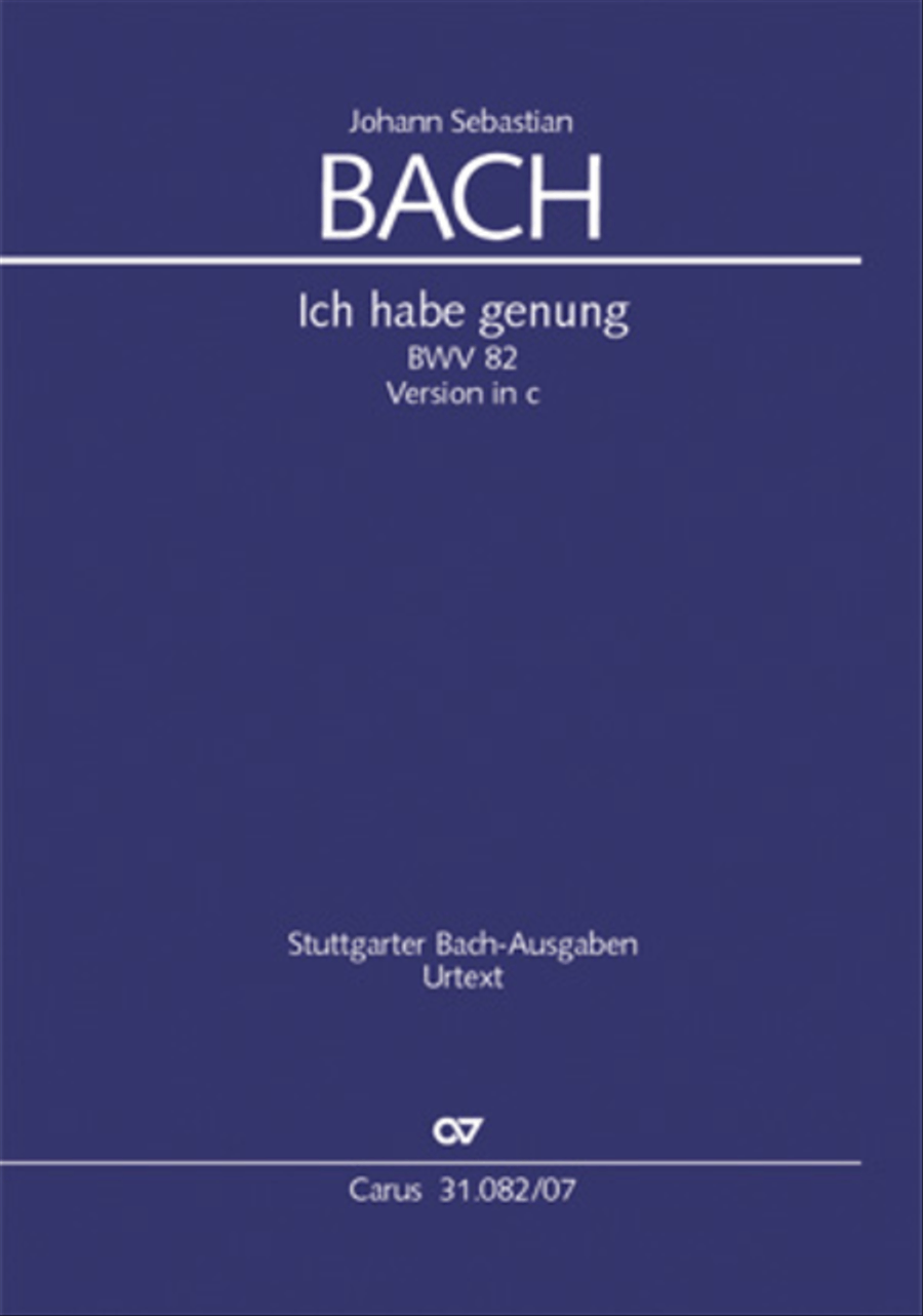 I have enough (Ich habe genung) by Johann Sebastian Bach Orchestra - Sheet Music