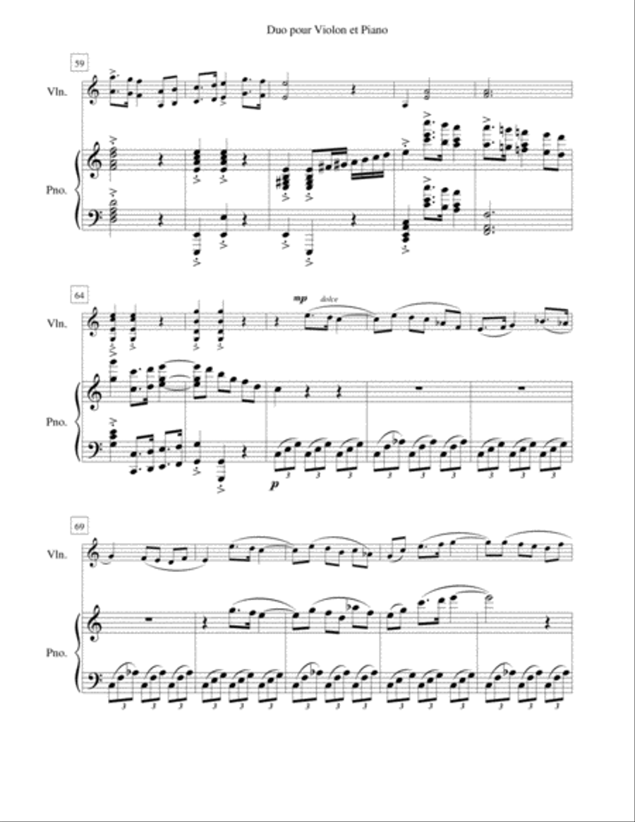 Duo for Violin and Piano op. 13b Violin scores gallery preview page 6