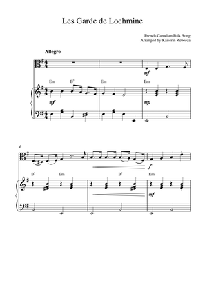 Les Garde de Lochmine (for viola solo and piano accompaniment)