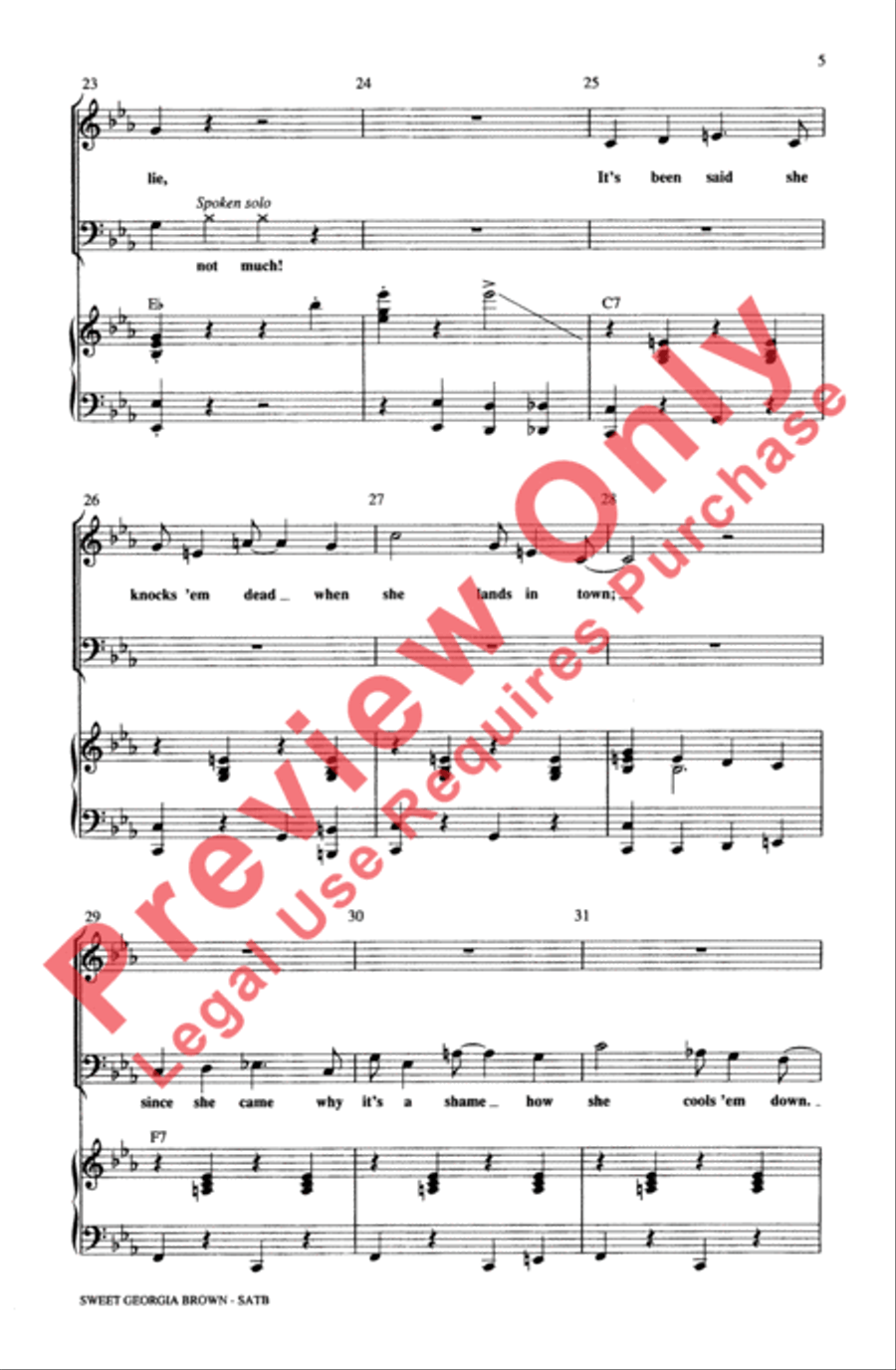Sweet Georgia Brown Sweet Georgia Brown 4-Part scores gallery preview page 5