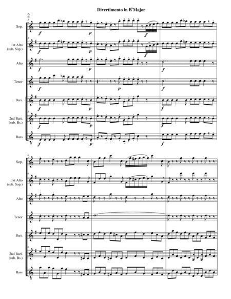 Divertimento in Bb Major KV App. 227 (saxophone quintet arrangement) image number null