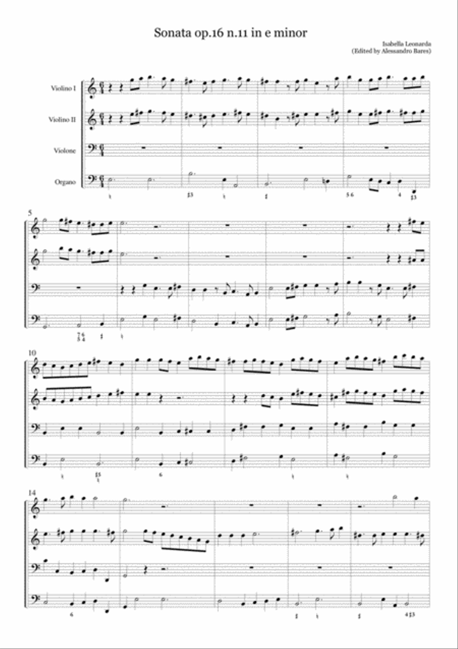 Isabella Leonarda, Sonata op.16 n.11 in e minor Small Ensemble scores gallery preview page 2
