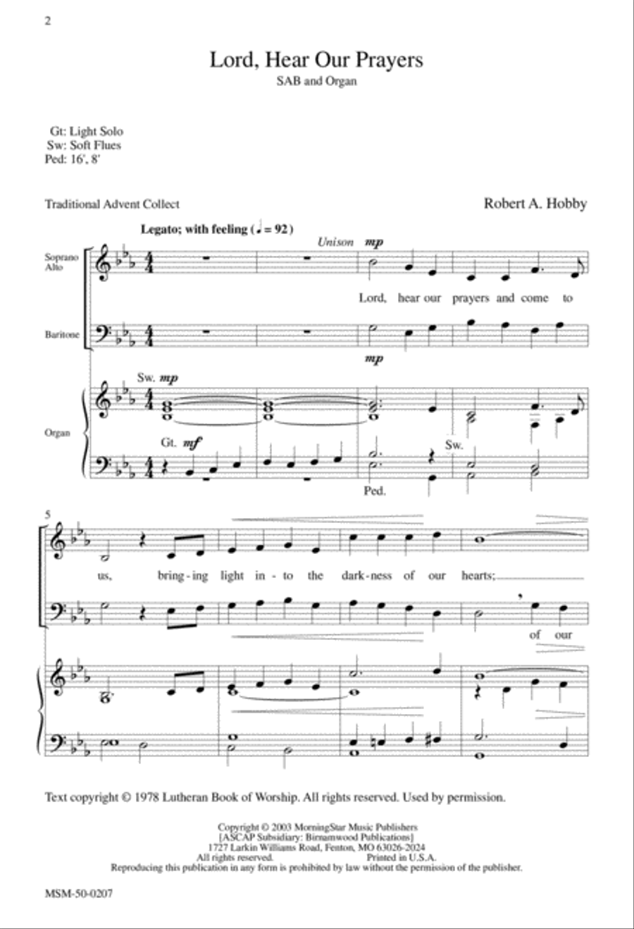 Lord, Hear Our Prayers 3-Part scores gallery preview page 1