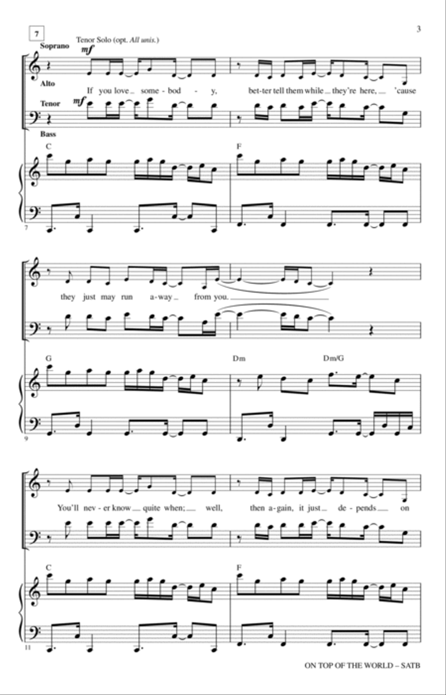 On Top Of The World On Top Of The World 4-Part scores gallery preview page 2