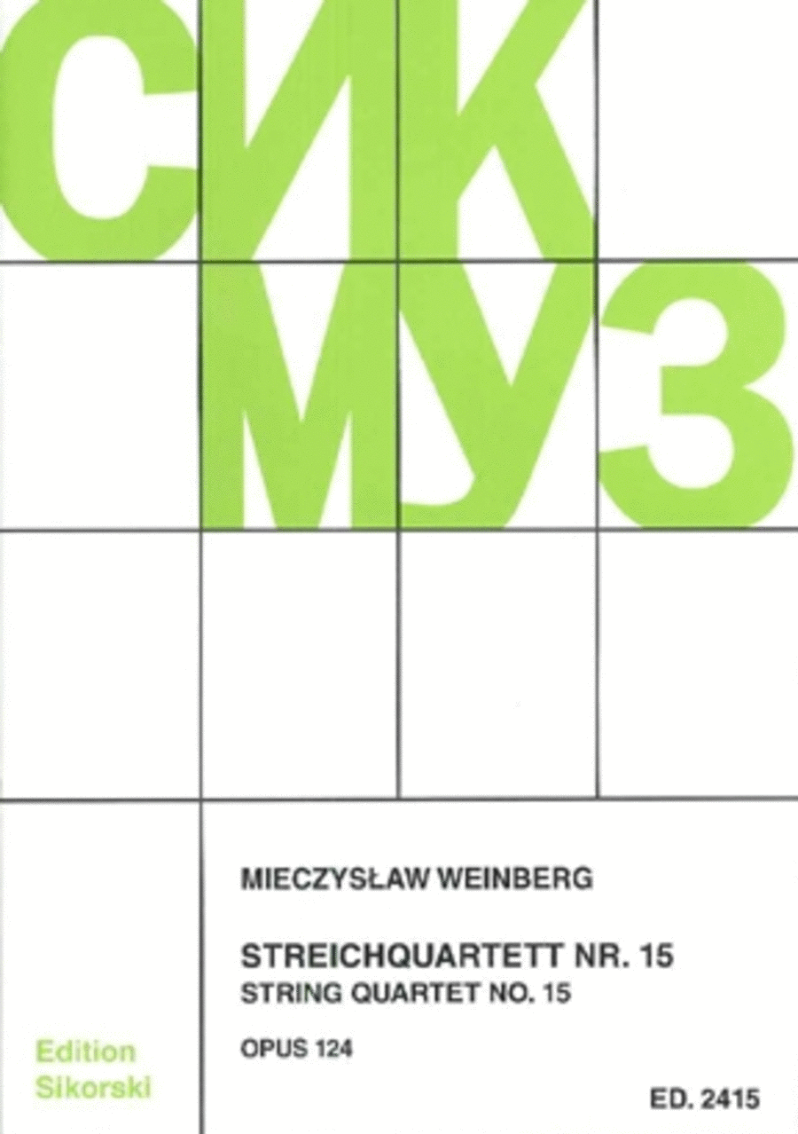Mieczslaw Weinberg - String Quartet No. 15, Op. 124 String Quartet scores gallery preview page 1