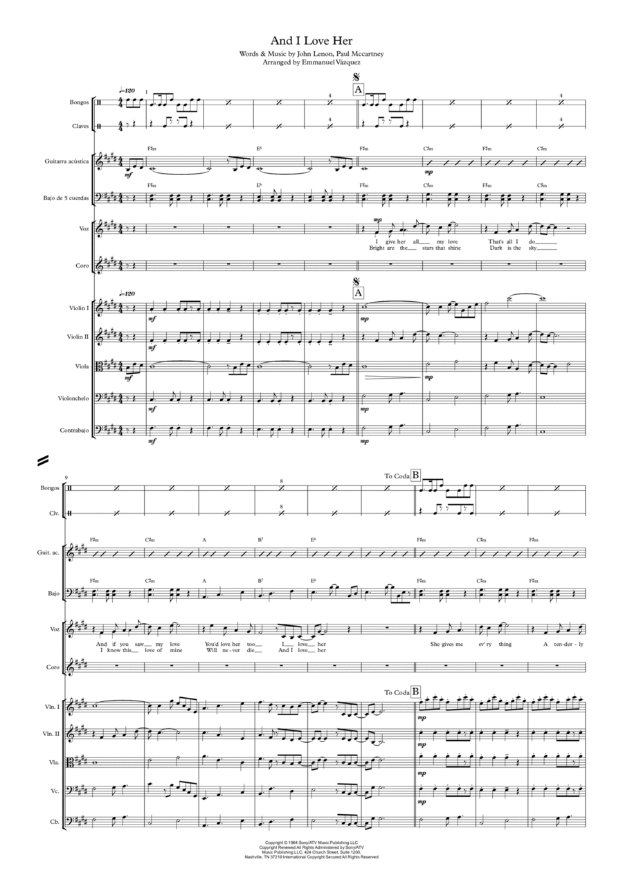 And I Love Her And I Love Her Chamber Music scores gallery preview page 1