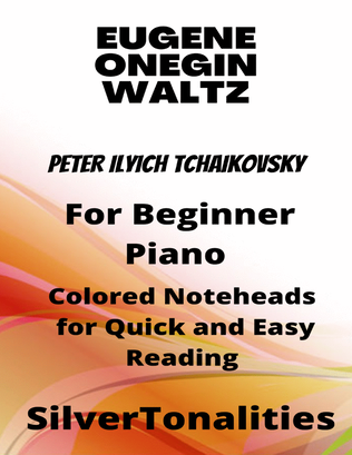 Eugene Onegin Waltz Beginner Piano Sheet Music with Colored Notation