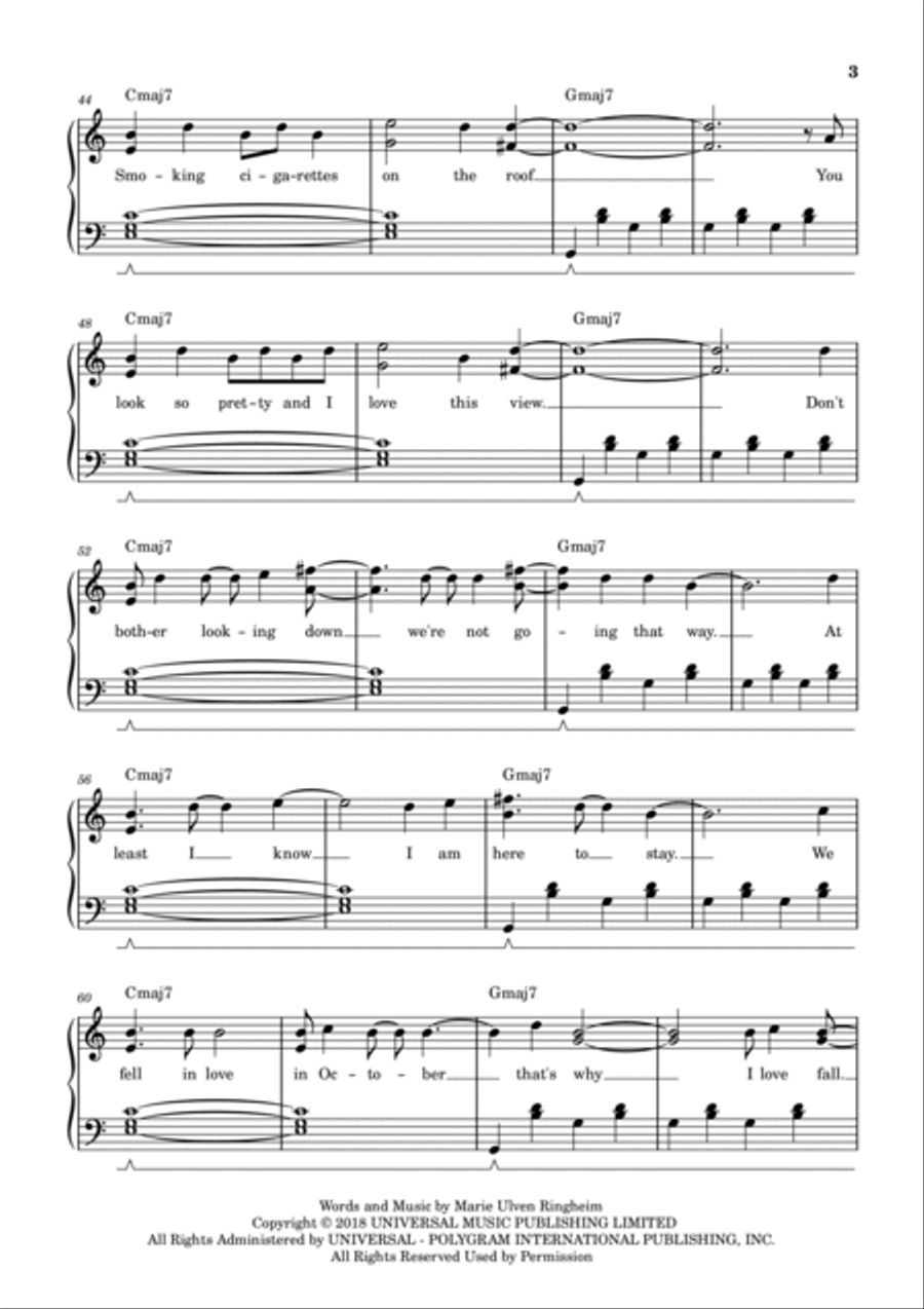 We Fell In Love In October We Fell In Love In October Easy Piano scores gallery preview page 3