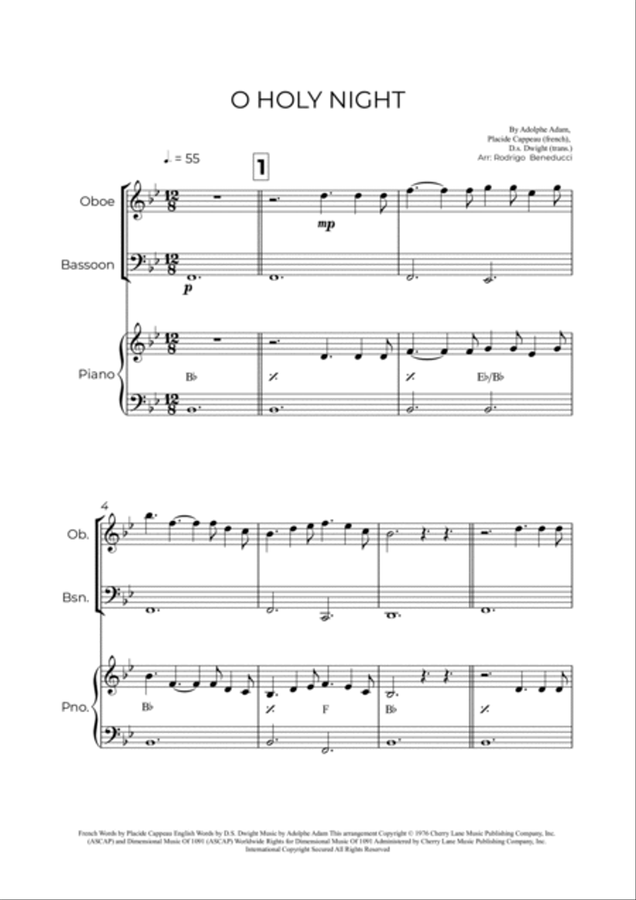 O Holy Night Woodwind Duet scores gallery preview page 2