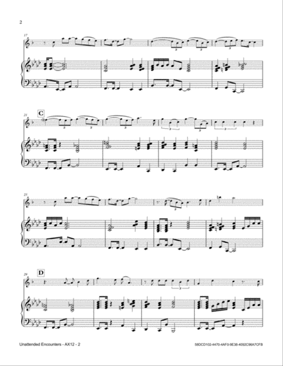 Unattended Encounters Alto Saxophone scores gallery preview page 2