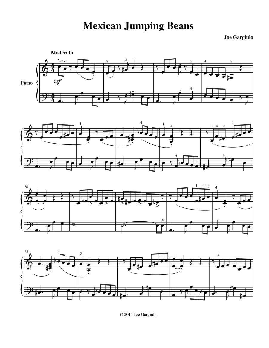 Mexican Jumping Beans Piano Solo scores gallery preview page 2
