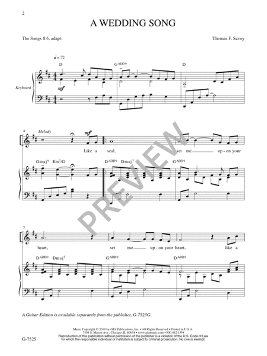 A Wedding Song A Wedding Song Voice Solo scores gallery preview page 2