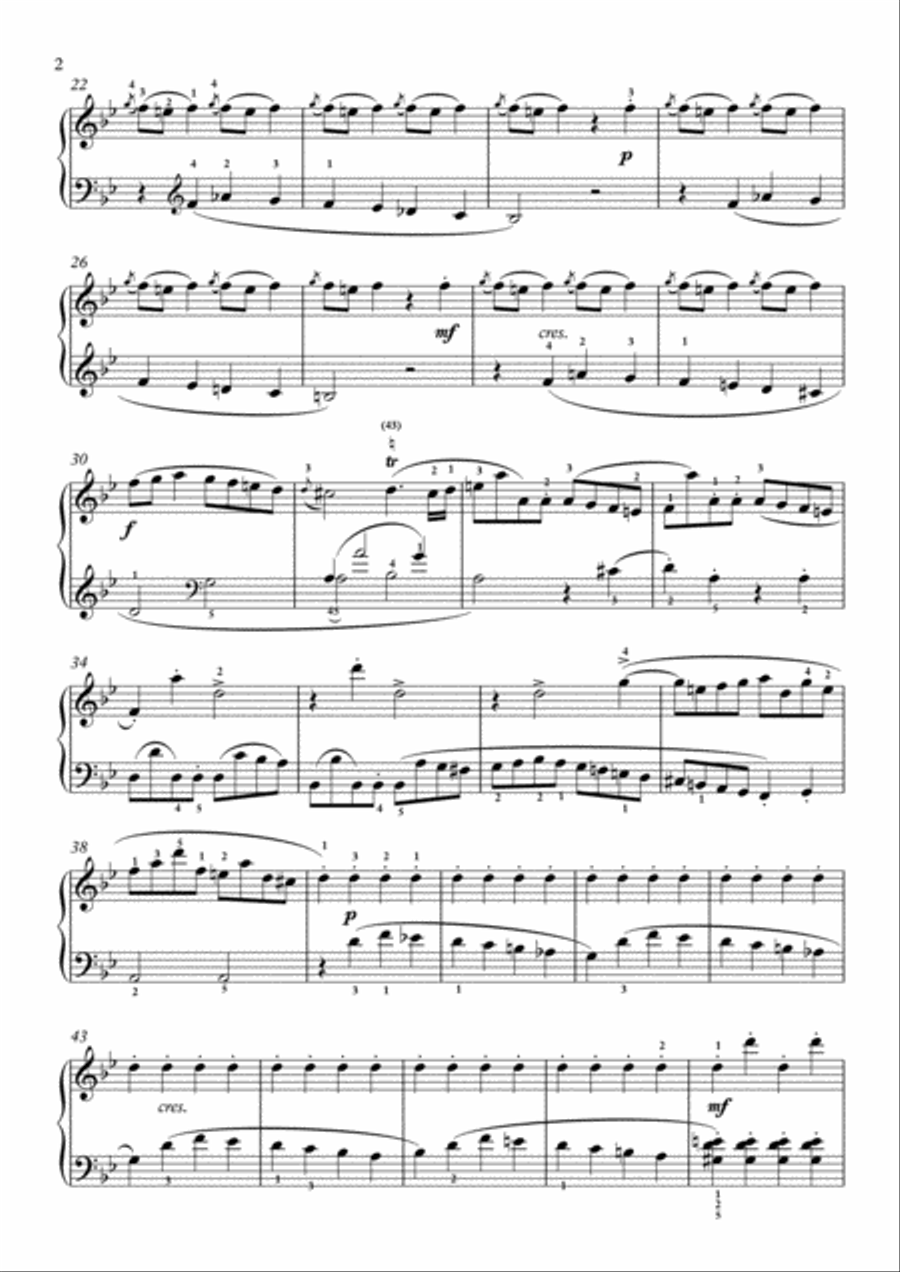 Scarlatti-Sonata in B-Major L.246 K.392(piano) Piano Solo scores gallery preview page 3