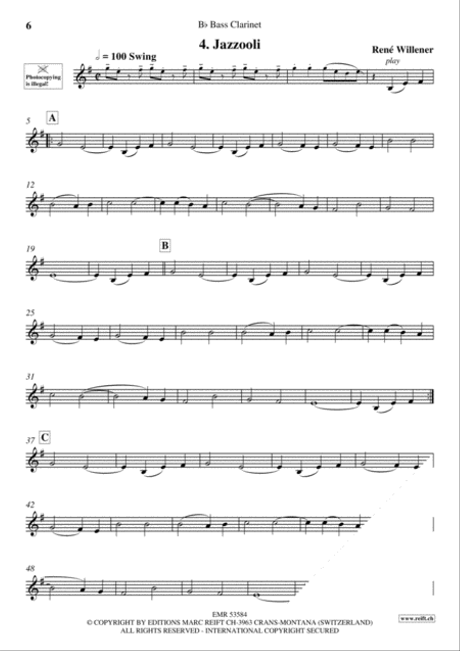 Bella Ciao Bella Ciao Bass Clarinet scores gallery preview page 6