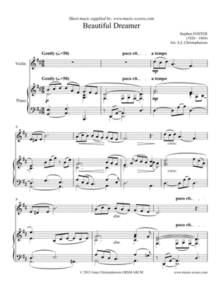 Beautiful Dreamer - Violin and Piano