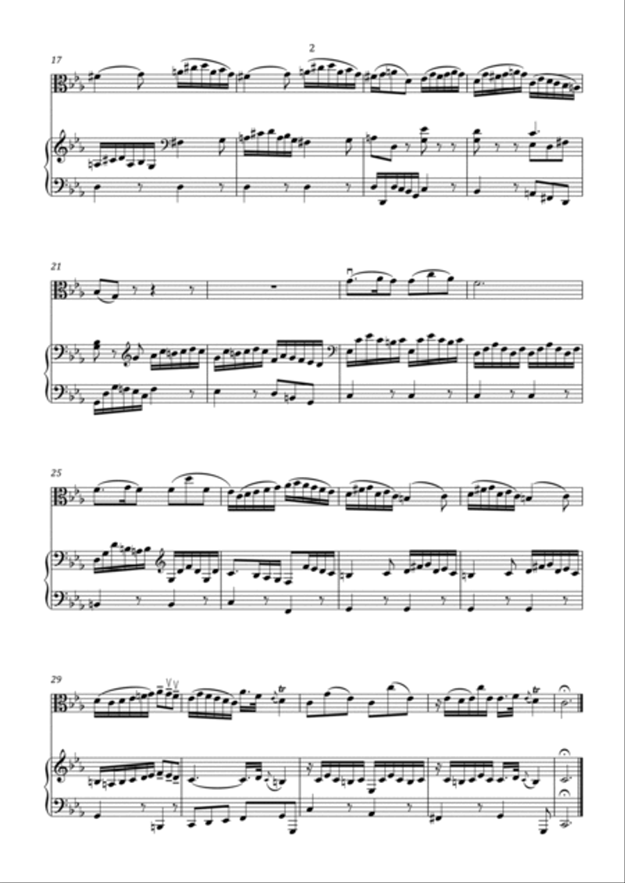 J.S. Bach - Siciliano in C Minor - Intermediate Viola scores gallery preview page 3