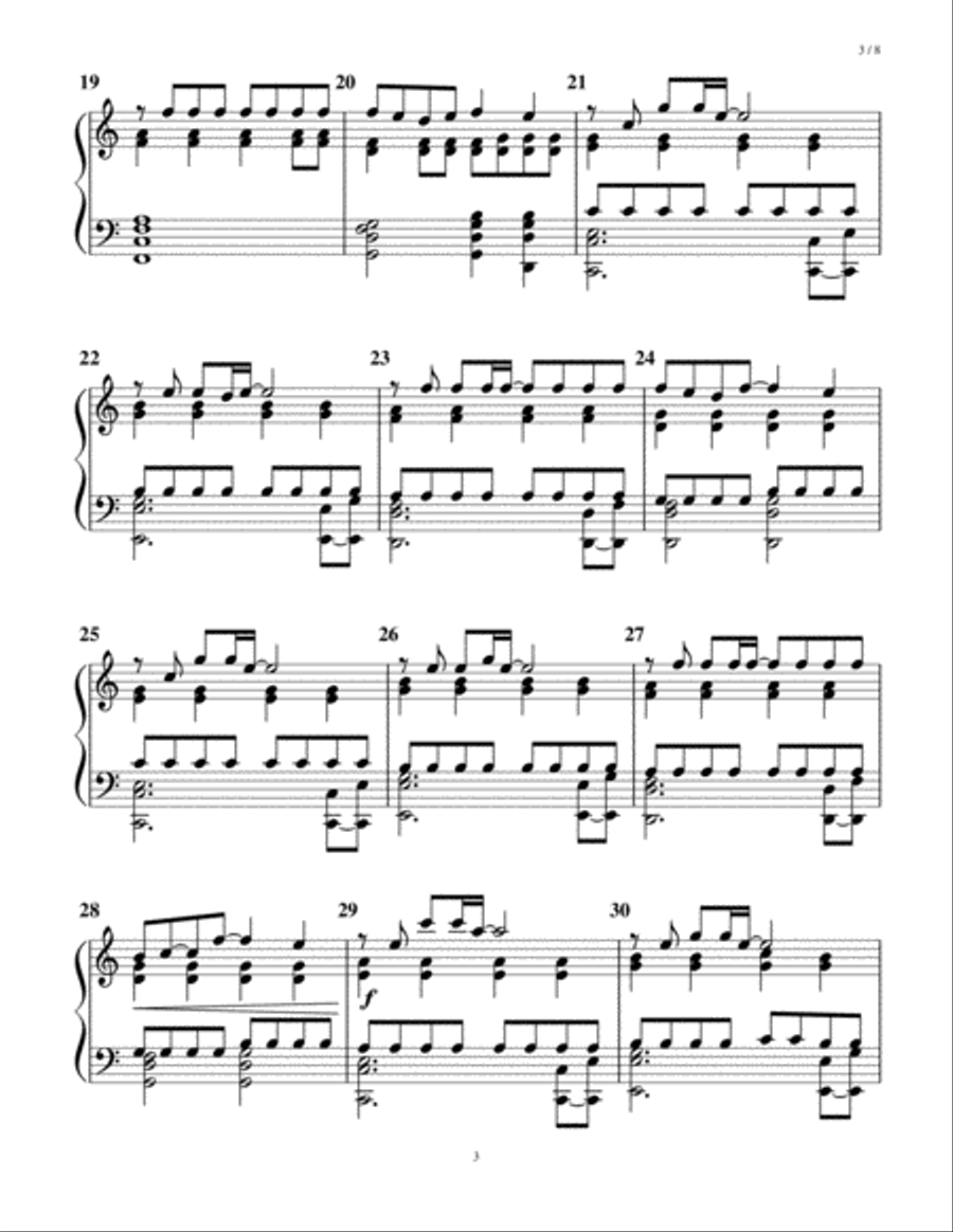 Somewhere Only We Know Handbell Choir scores gallery preview page 3