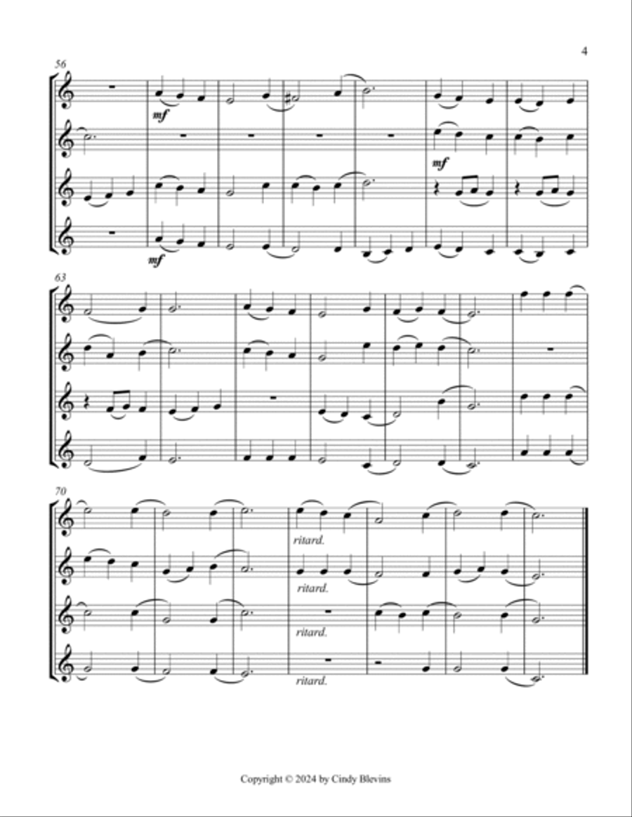 Faith Of Our Fathers, for Violin Quartet String Quartet scores gallery preview page 5