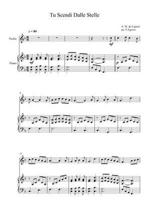 Tu Scendi Dalle Stelle, Alfons Maria de Liguori, For Violin & Piano
