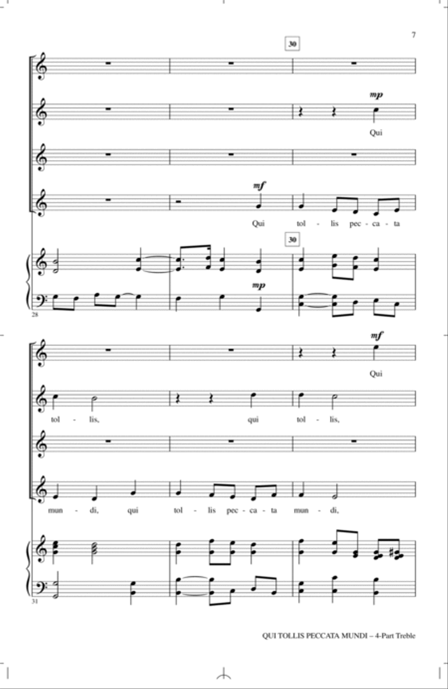 Qui Tollis Peccata Mundi Qui Tollis Peccata Mundi 4-Part scores gallery preview page 5