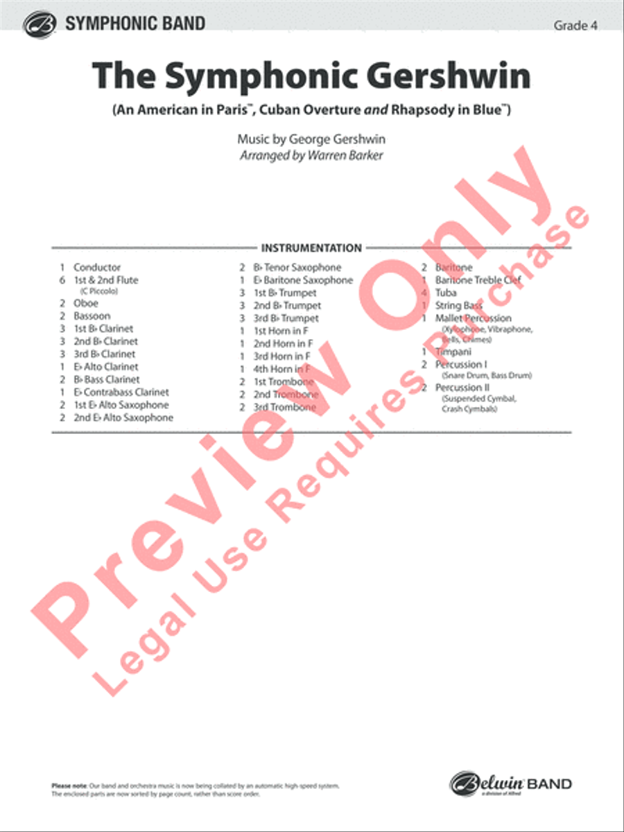 The Symphonic Gershwin The Symphonic Gershwin Concert Band scores gallery preview page 2