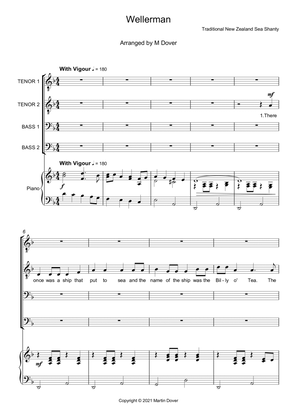 Wellerman - Sea Shanty - Four part choir - TTBB - Lower Voices