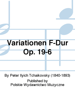Book cover for Variationen F-Dur Op. 19-6