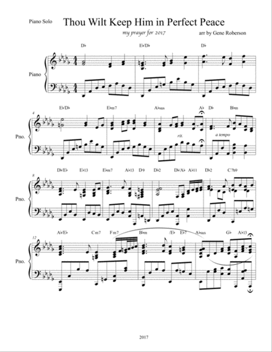 Thou Wilt Keep Him in Perfect Peace Piano Solo scores gallery preview page 2