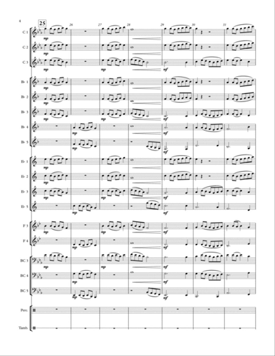 Castle on the Hill - for adaptable quintet Concert Band scores gallery preview page 4