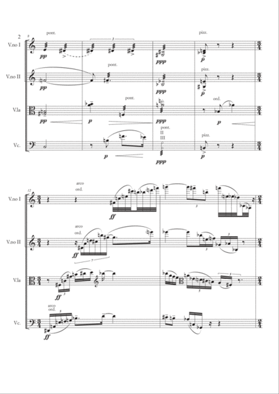 Daniele Carnini: NON COLUI CHE PERDE (ES-22-031) String Quartet scores gallery preview page 4