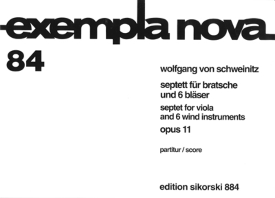 Septet For Viola And 6 Wind Instruments Study Score