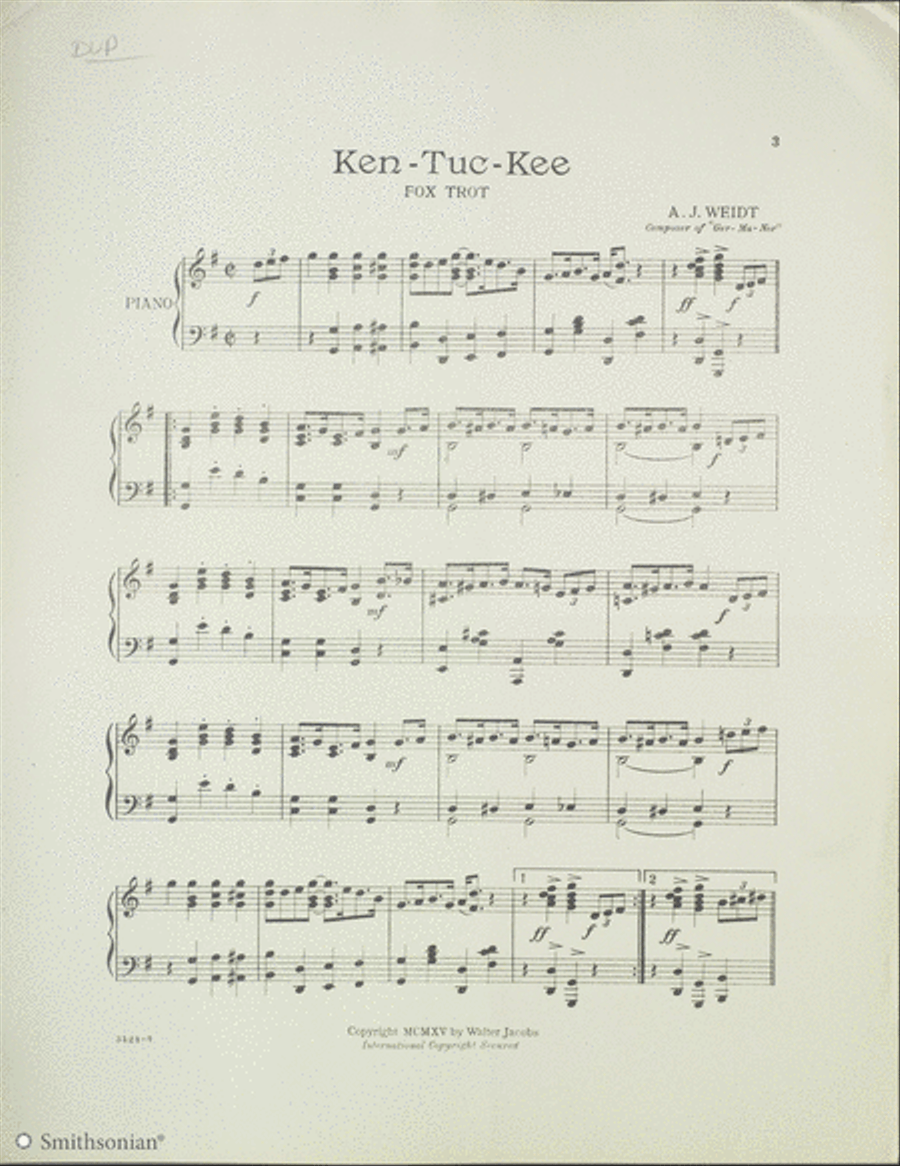 Ken - Tuc - Kee Foxtrot Ken - Tuc - Kee Foxtrot Piano Solo scores gallery preview page 3